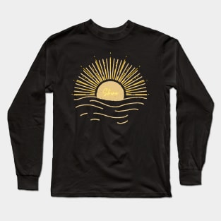 Sun Shine Drawing lines design Long Sleeve T-Shirt